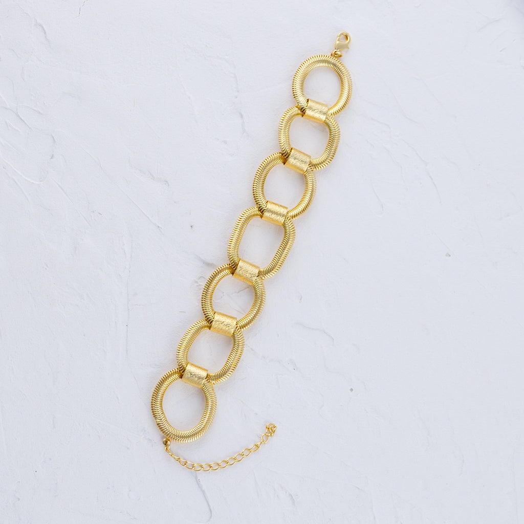 Gold Round Snake Chain Bracelet