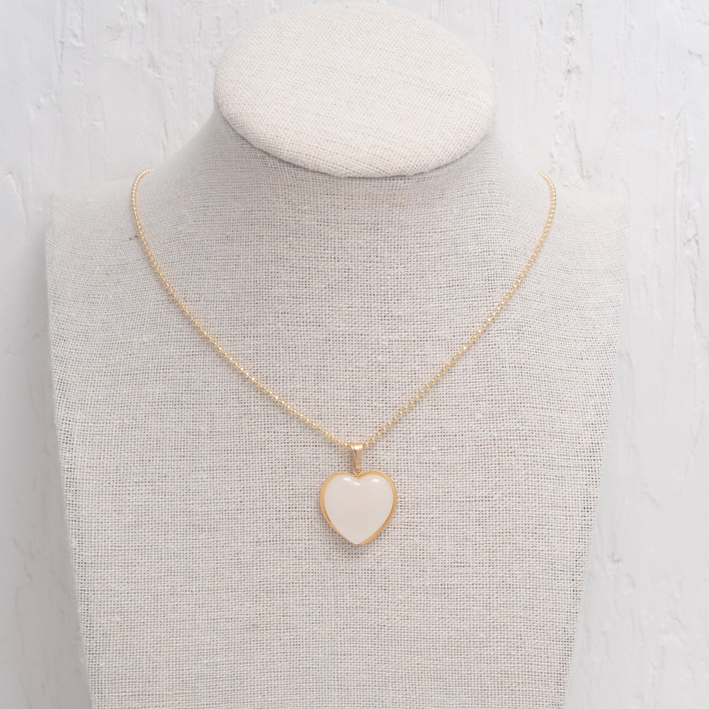 Pearl White Heart Charm Necklace