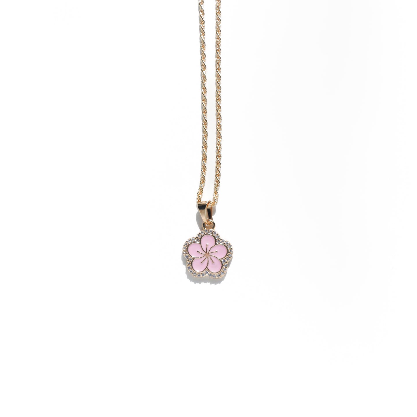 Cherry Blossom Flower Charm Necklace