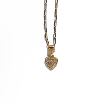 Tiny gold heart Charm Necklace