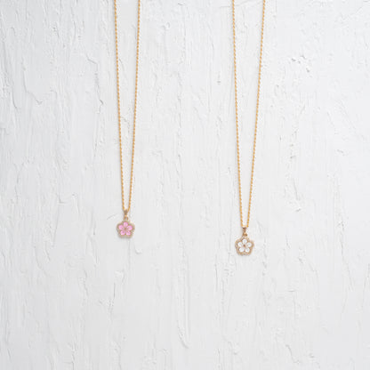 Cherry Blossom Flower Charm Necklace