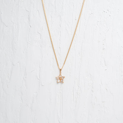 Sparkly Flower Charm Necklace