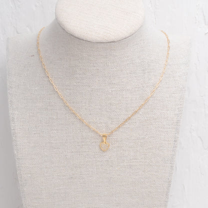 Tiny gold heart Charm Necklace