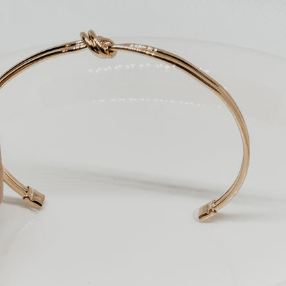 Simple Gold Knot Bangle Bracelet