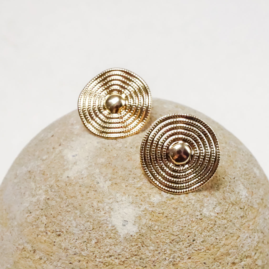 Circle Bead Textured Earrings