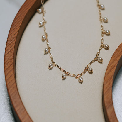 Pearl Drops Gold Necklace