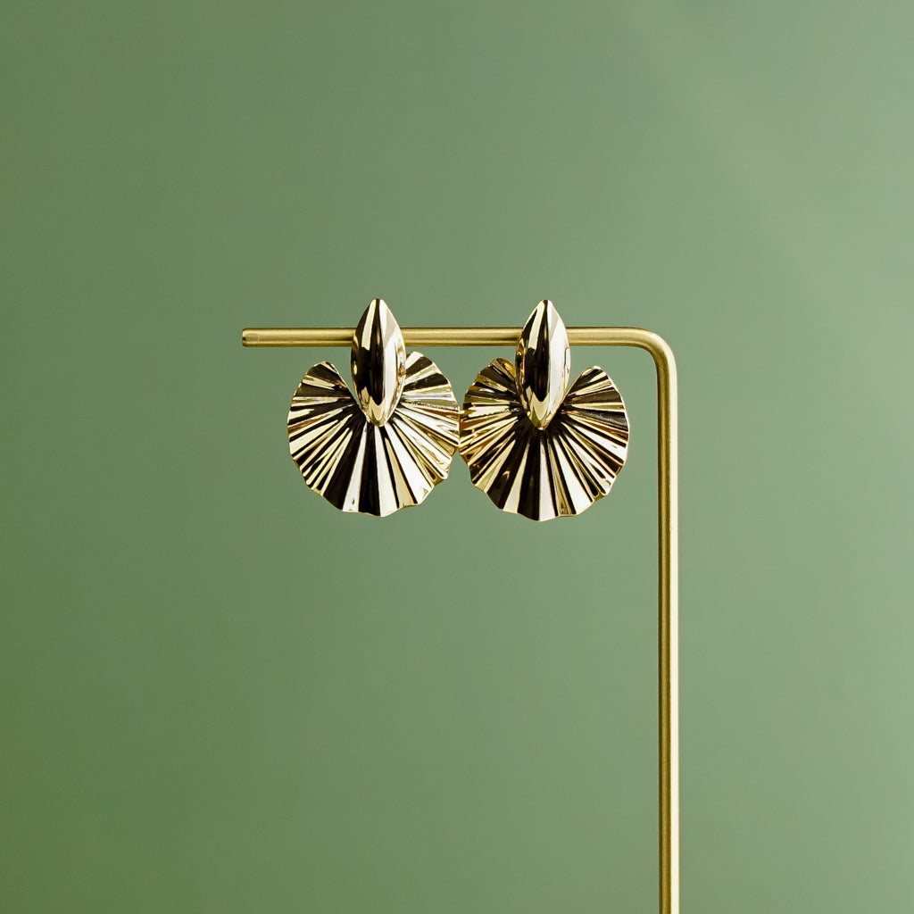 Gold Fan Earrings