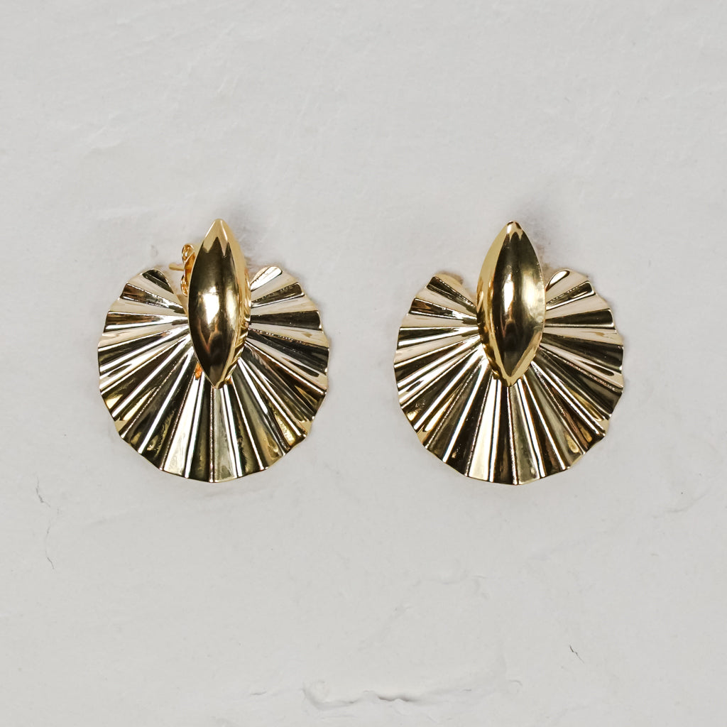 Gold Fan Earrings