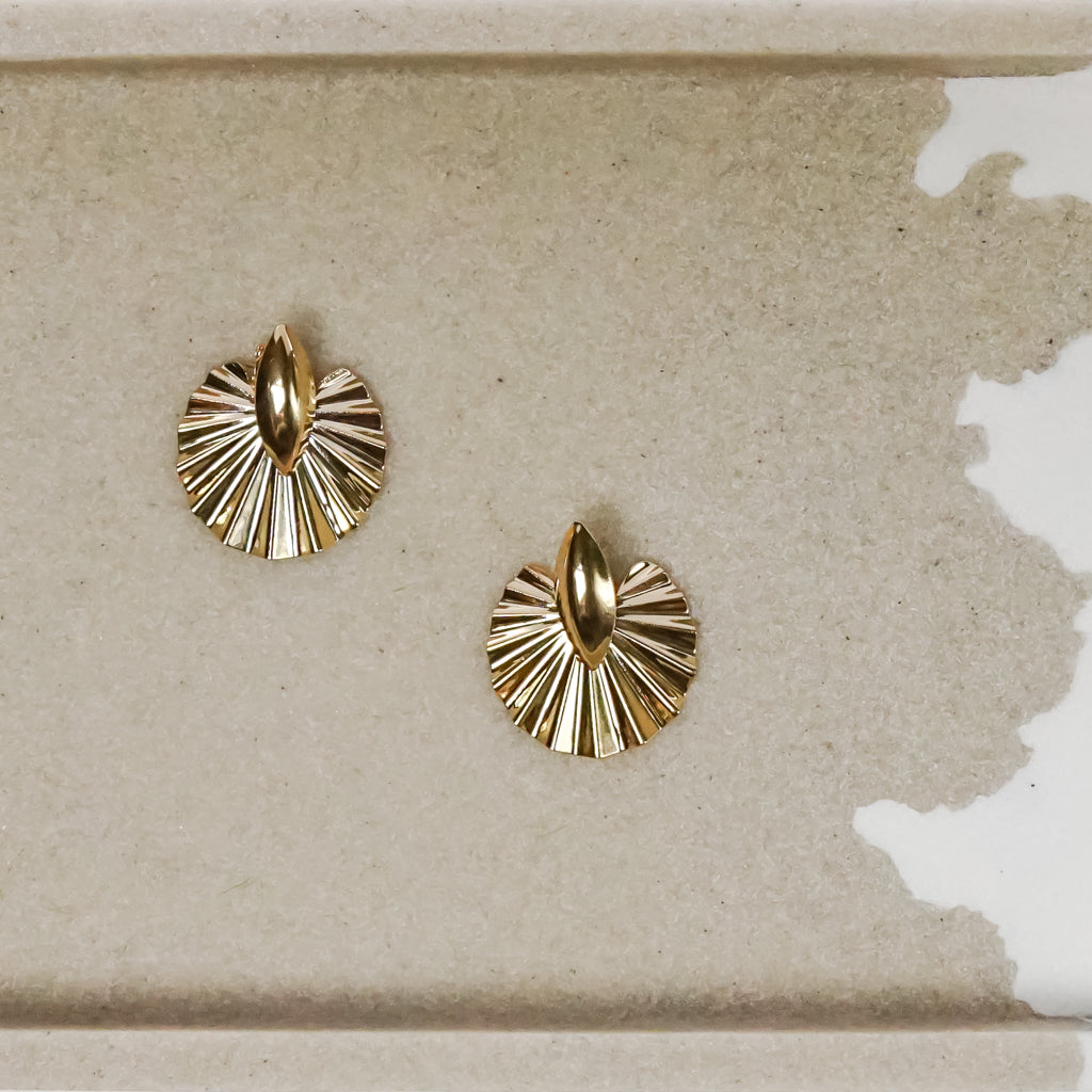 Gold Fan Earrings