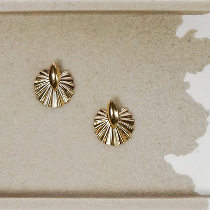 Gold Fan Earrings