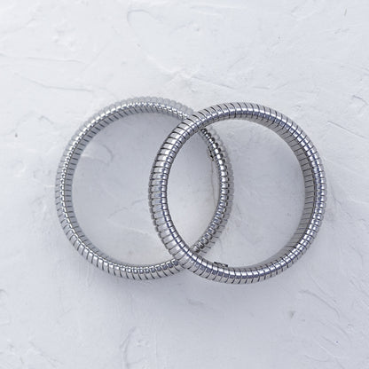 Chunky Ribbed Stainless Steel Bangle