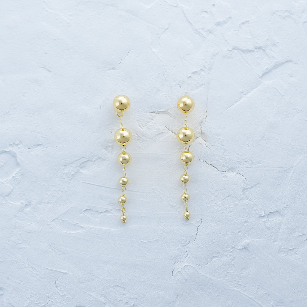 Gold Bead Drop Earrings