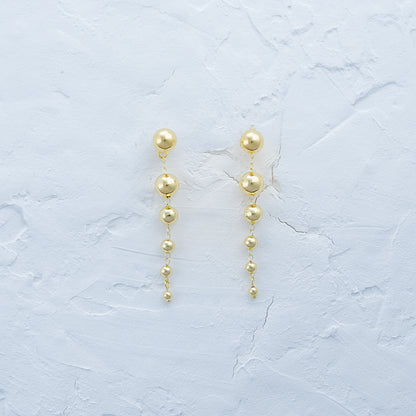 Gold Bead Drop Earrings