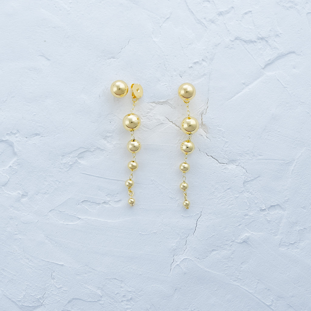 Gold Bead Drop Earrings