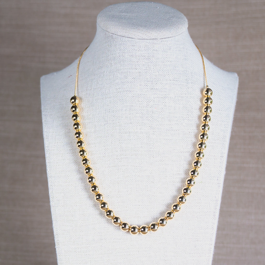 Classic ball gold necklace - 8mm