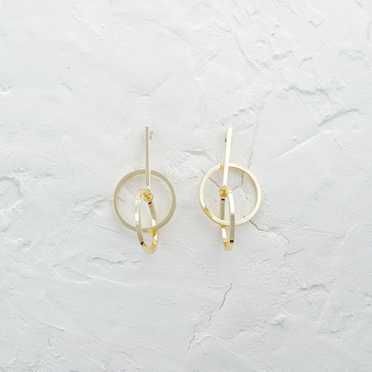 Gold Circle Party Dangle Earrings