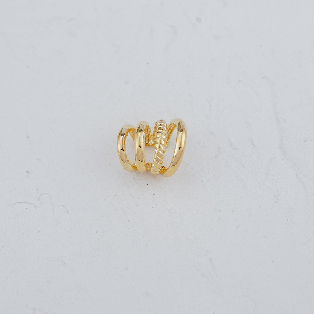 Lined Gold Ear Cuff