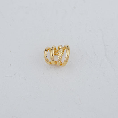 Lined Gold Ear Cuff