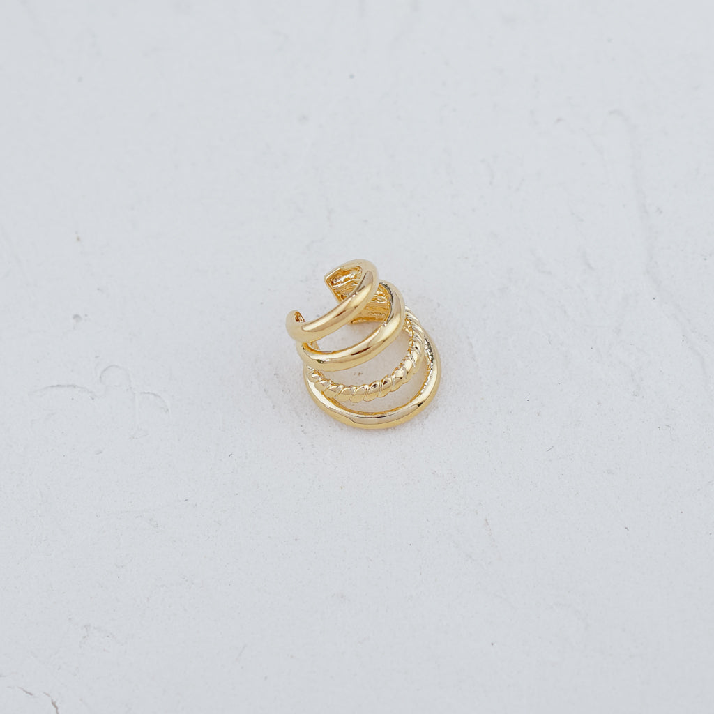 Lined Gold Ear Cuff