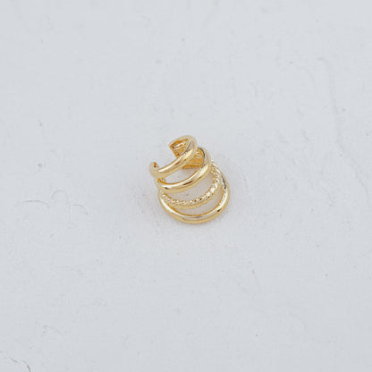 Lined Gold Ear Cuff