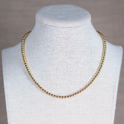 Gold Beaded Necklace - 4mm