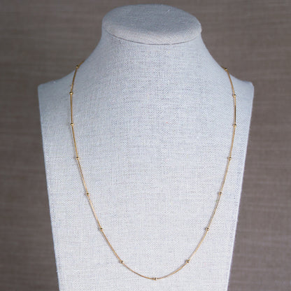 Gold Beads Box Link Chain- 2.5mm