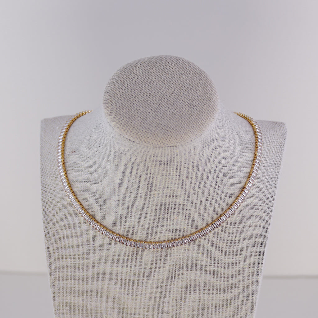 Clear Baguette Zirconia Necklace