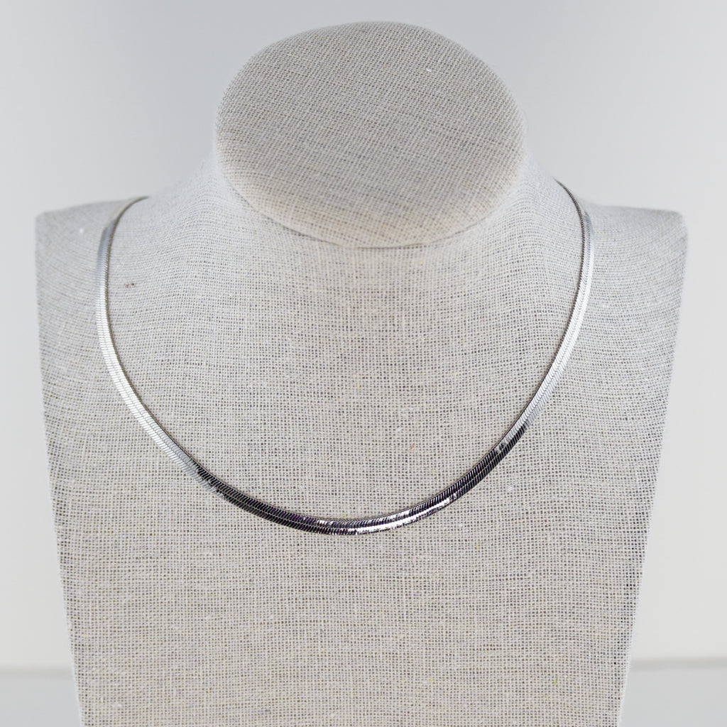 Herringbone Necklace Silver