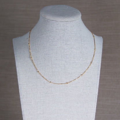 Gold Beads Box Link Chain- 2.5mm