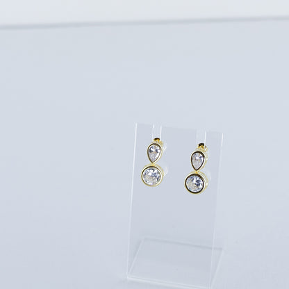 Clear Cubic Zirconia Sparkly Earrings