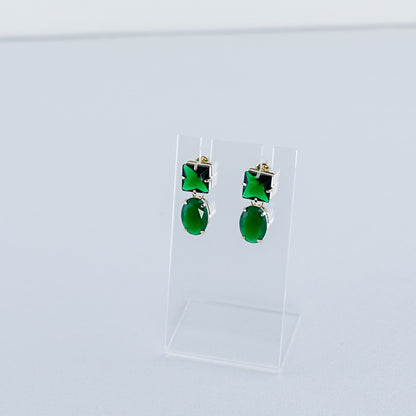 Emerald Green Drop Stud Fashion Earrings