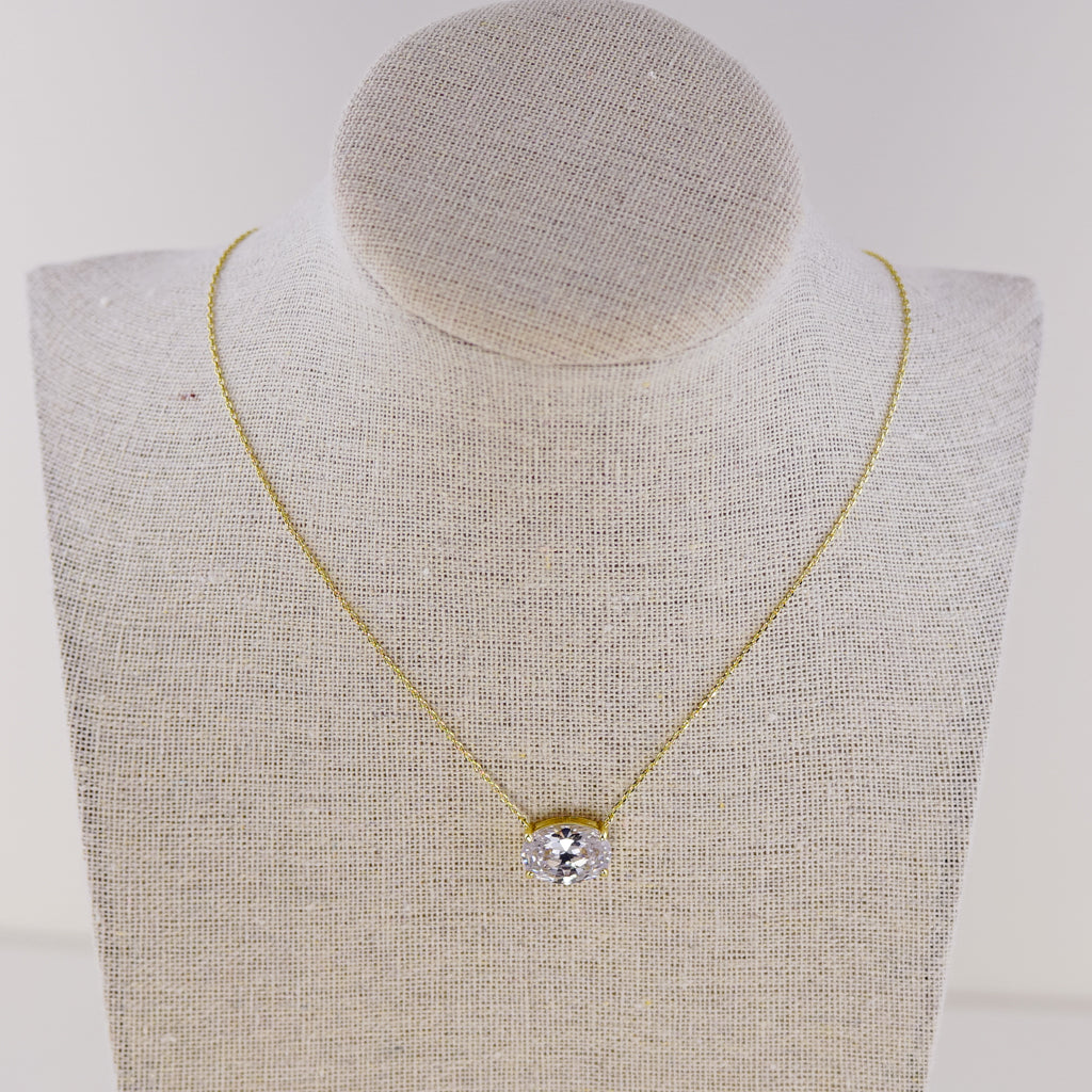 Oval Sparkly CZ necklace