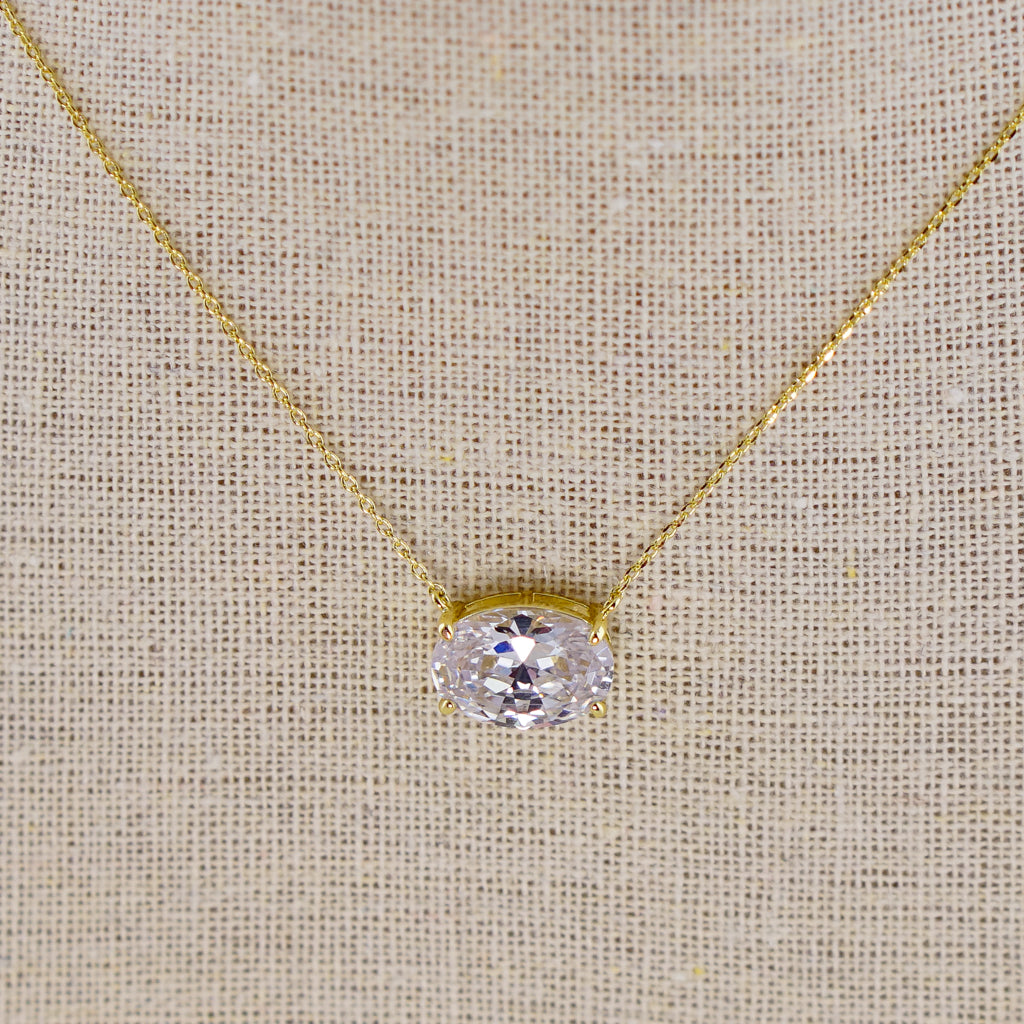 Oval Sparkly CZ necklace