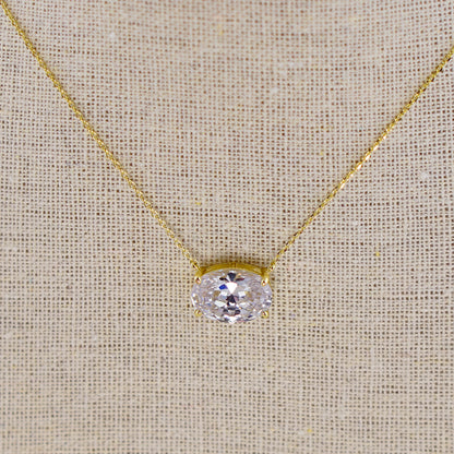 Oval Sparkly CZ necklace