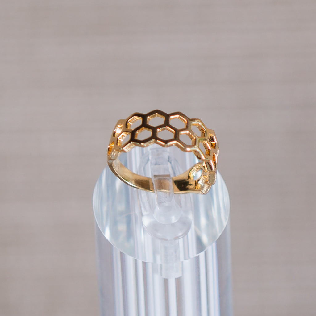 Honeycomb Gold Ring