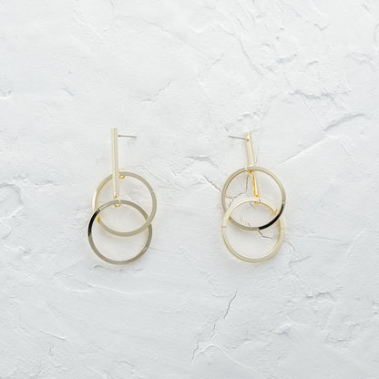 Gold Circle Party Dangle Earrings