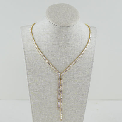 Glam Clear Stone Lariat Necklace