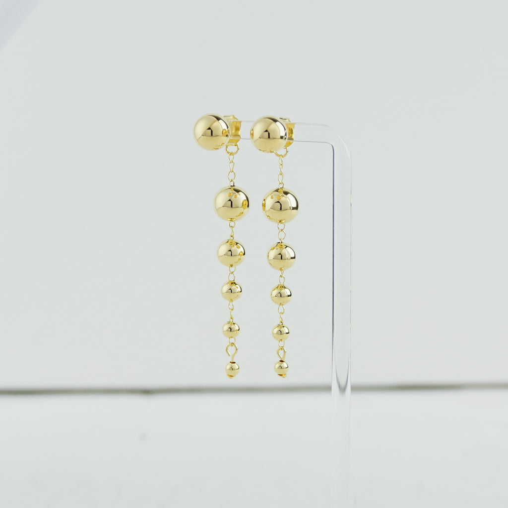 Gold Bead Drop Earrings