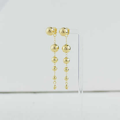 Gold Bead Drop Earrings