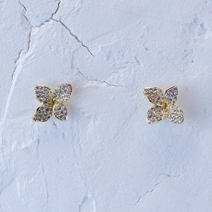 Petal Pave Mini Stud Earrings