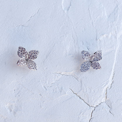 Petal Pave Mini Stud Earrings