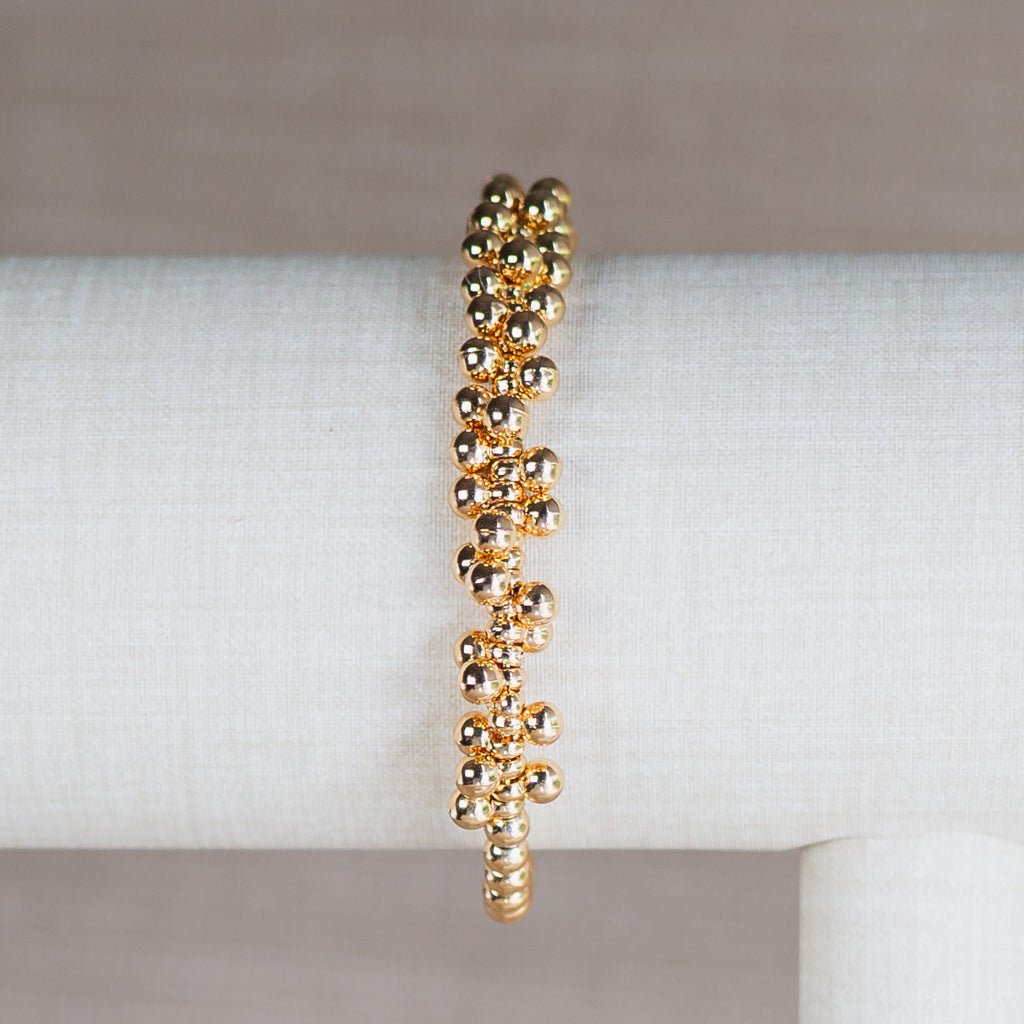 Gold Balls Bangle Bracelet -4MM