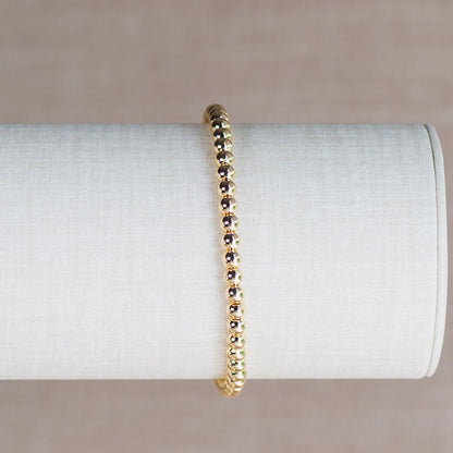 Gold Bead Ball Adjustable Bracelet - 4mm