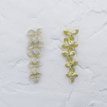 Petal Pave Dangle Earrings