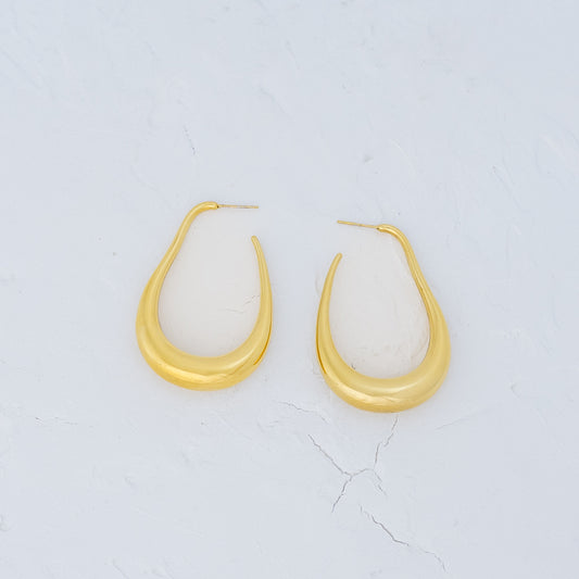 Large Oval Open Hoop Earrings