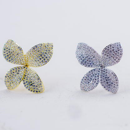 Petal Pave Medi Earrings