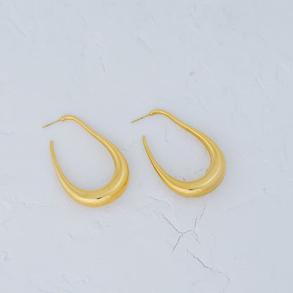 Large Oval Open Hoop Earrings