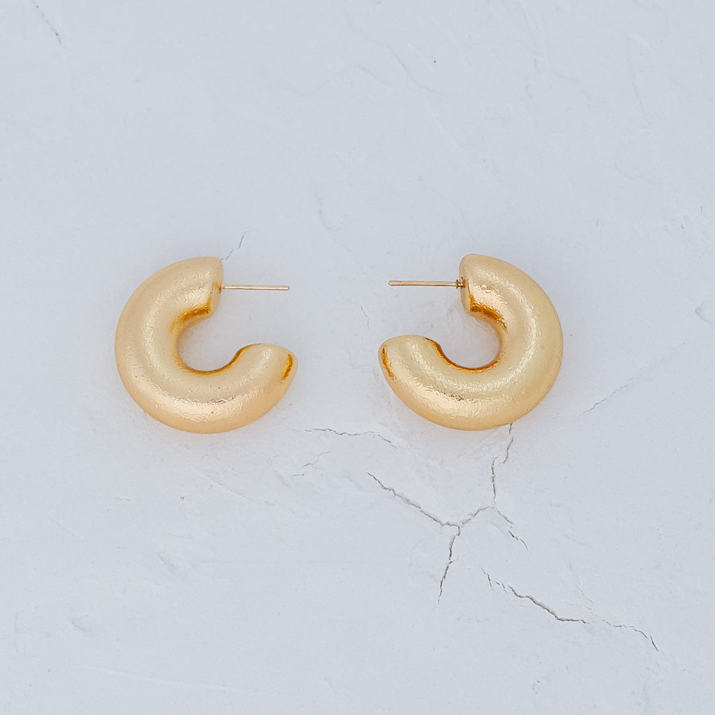 Matte Gold Open Hoop