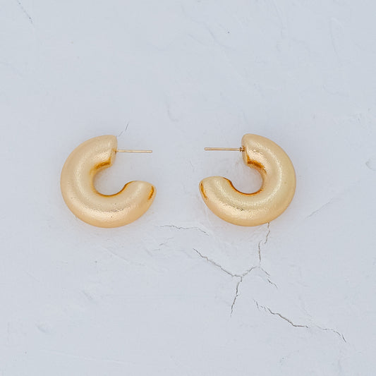 Matte Gold Open Hoop