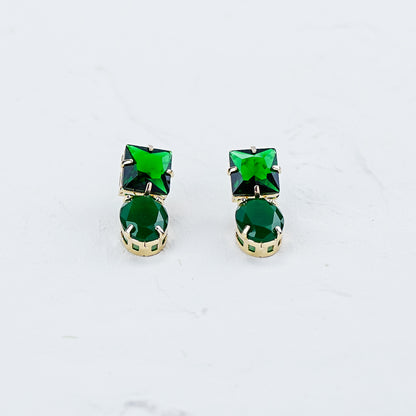 Emerald Green Drop Stud Fashion Earrings